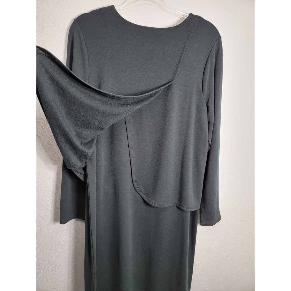 J. Jill Pure Jill M Dress Black Luxe Tencel Long Sleeve Layered Knit Soft - Picture 4 of 7